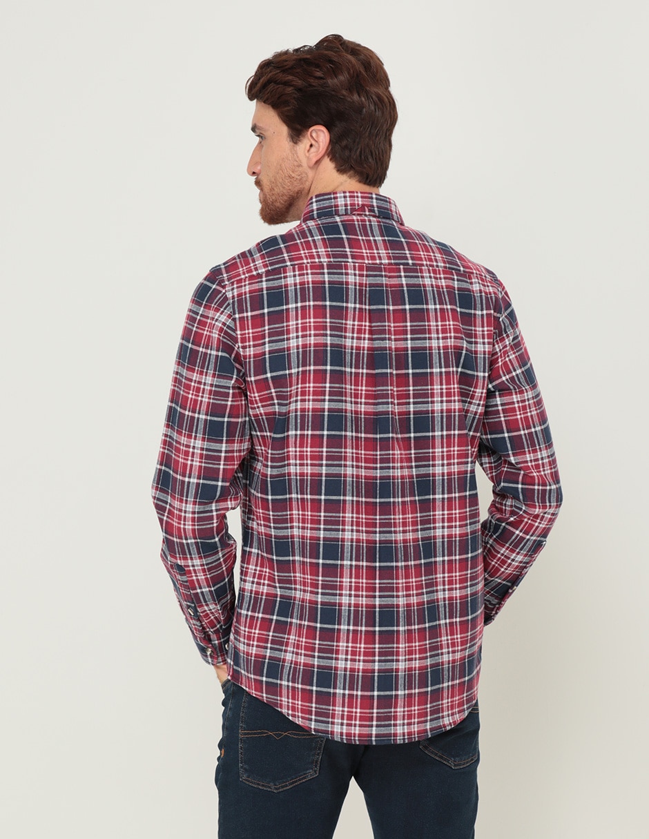 Camisa casual de algodón manga larga para hombre
