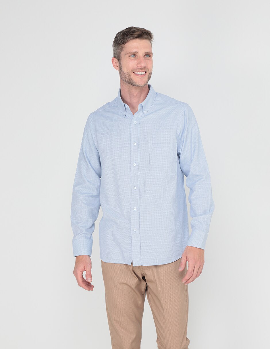 Camisa casual de algodón manga larga para hombre 1
