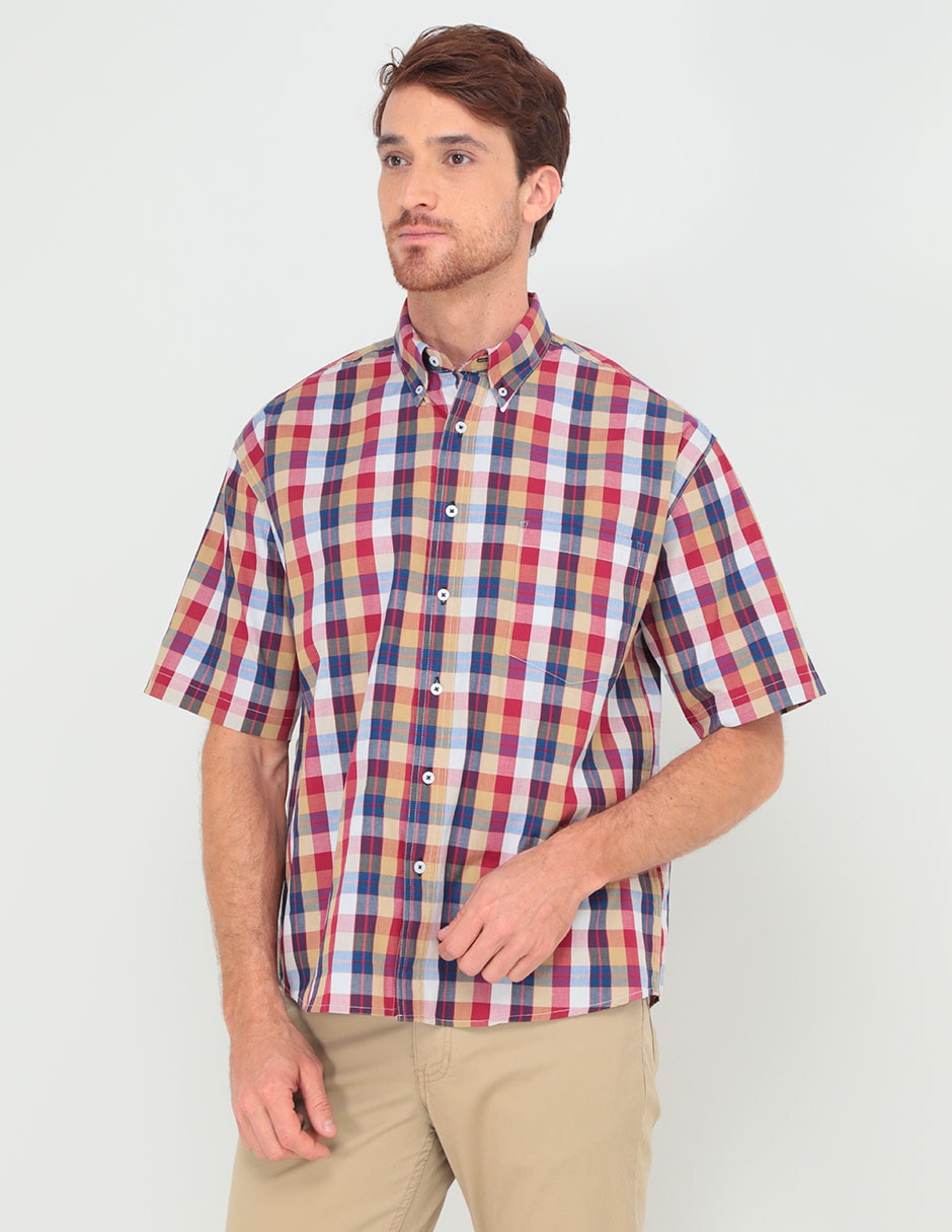 Camisa casual Cavalatti de algod n manga corta para hombre