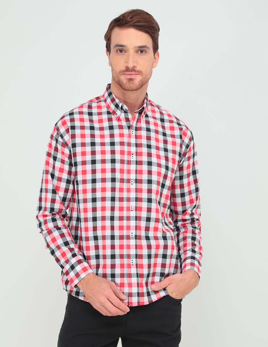 Camisa casual de algodón manga larga para hombre 1