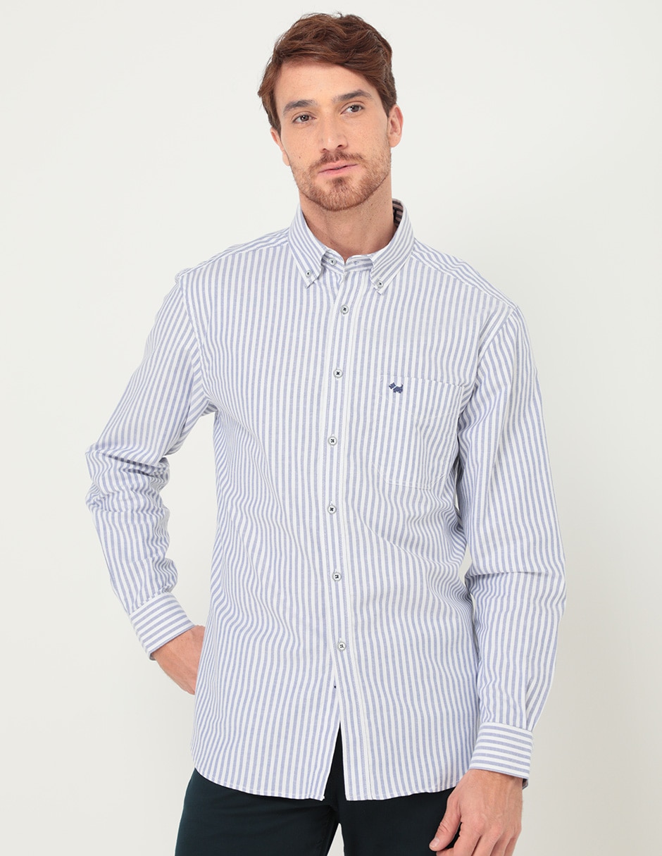 Camisa casual de algodón manga larga para hombre