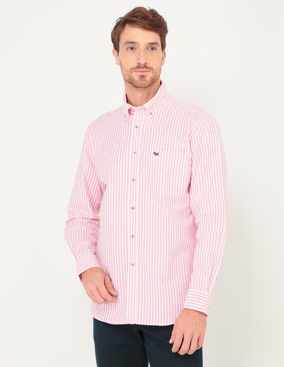 Camisa casual de algodón manga larga para hombre