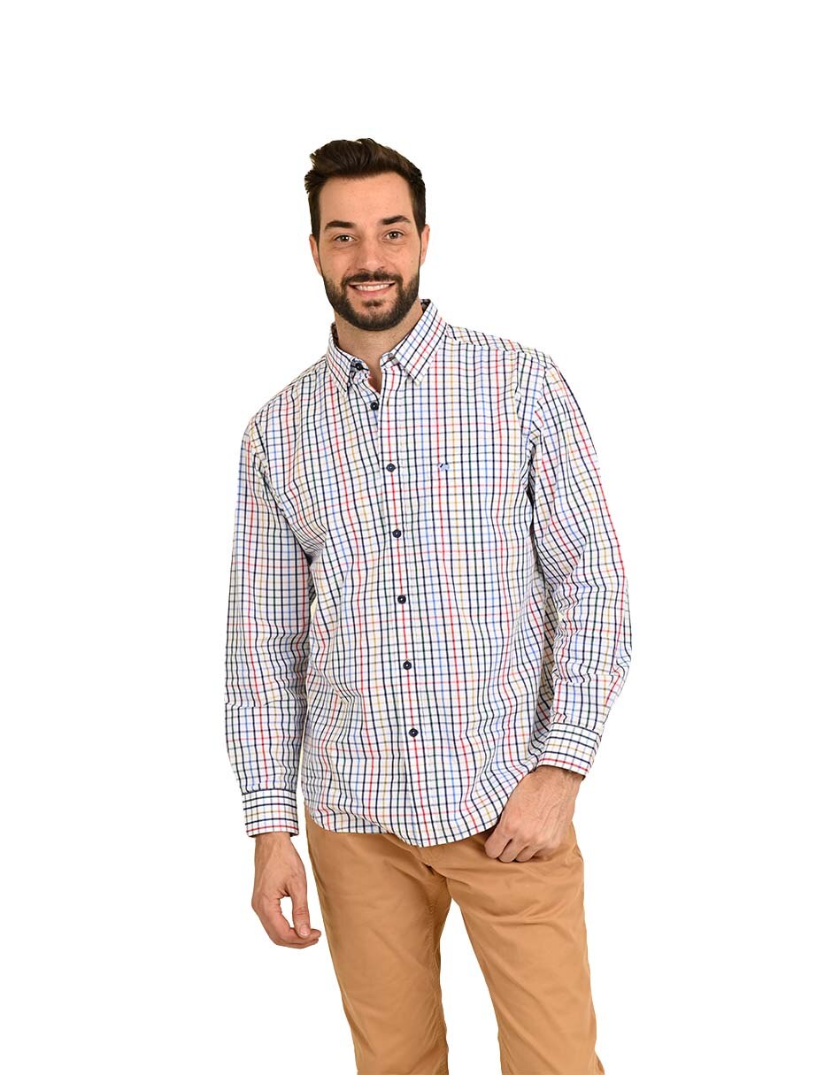 Camisa casual de algodón manga larga para hombre 1