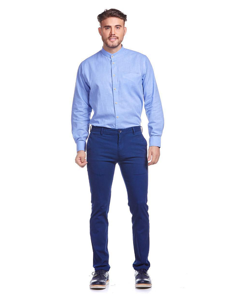 Pantalón slim de gabardina para hombre 2