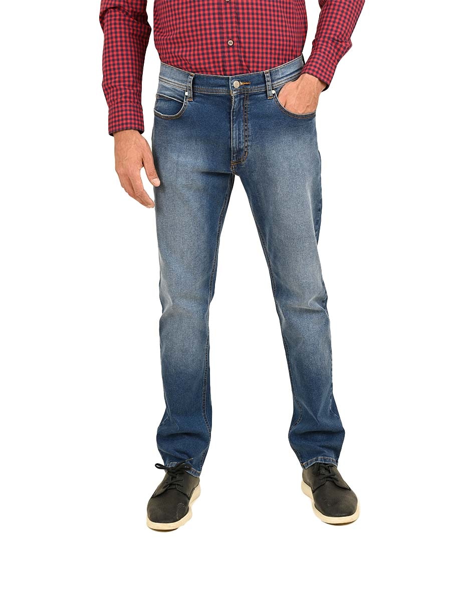 Jeans regular deslavado para hombre 1