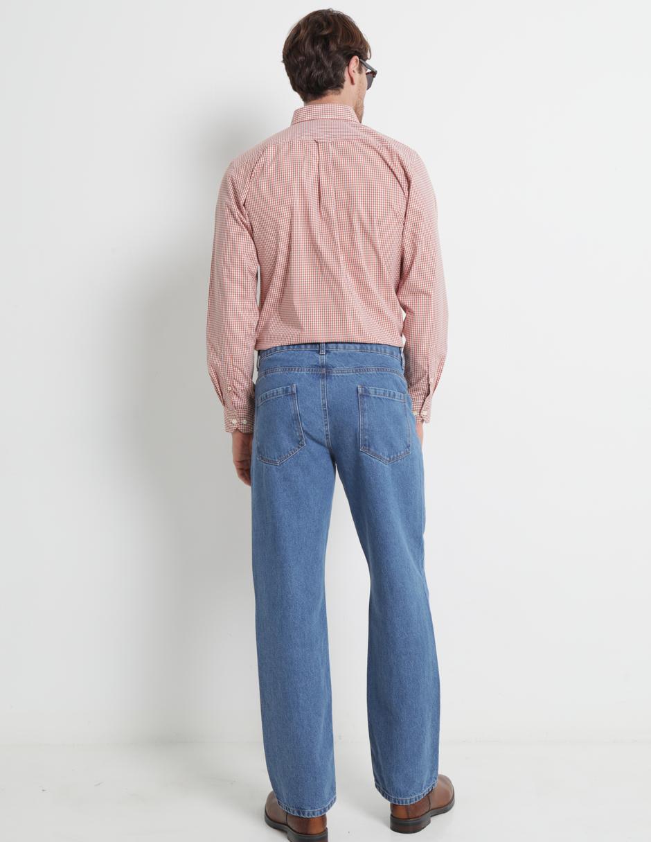 Jeans straight lavado claro para hombre 2