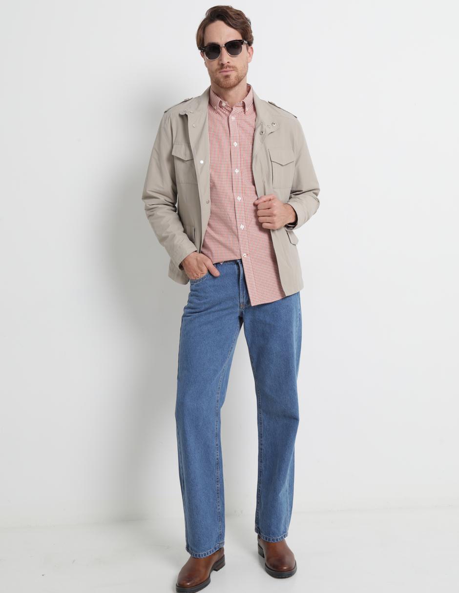Jeans straight lavado claro para hombre 3