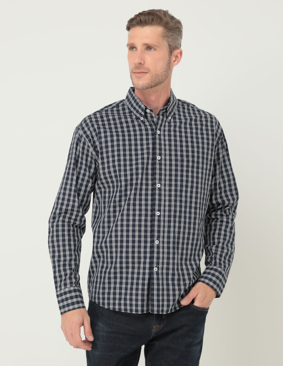 Camisa casual Yale de algodón manga larga para hombre