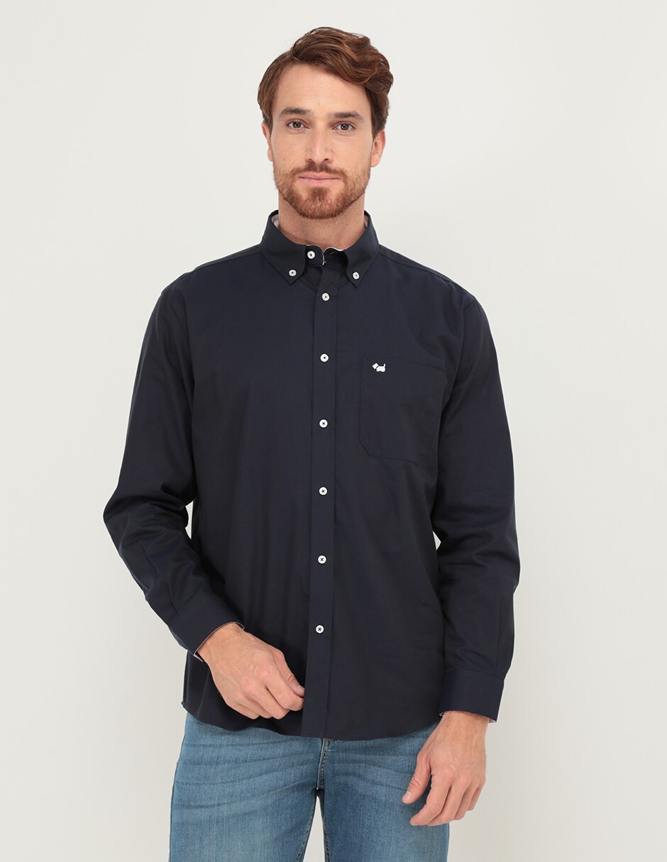 Camisa casual de algodón manga larga para hombre