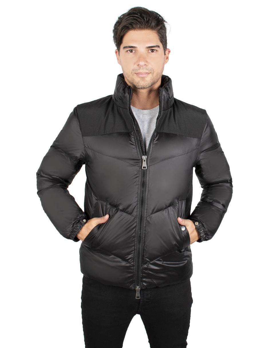 Chamarra casual cuello a contraste para hombre Chamarra casual cuello a contraste para hombre