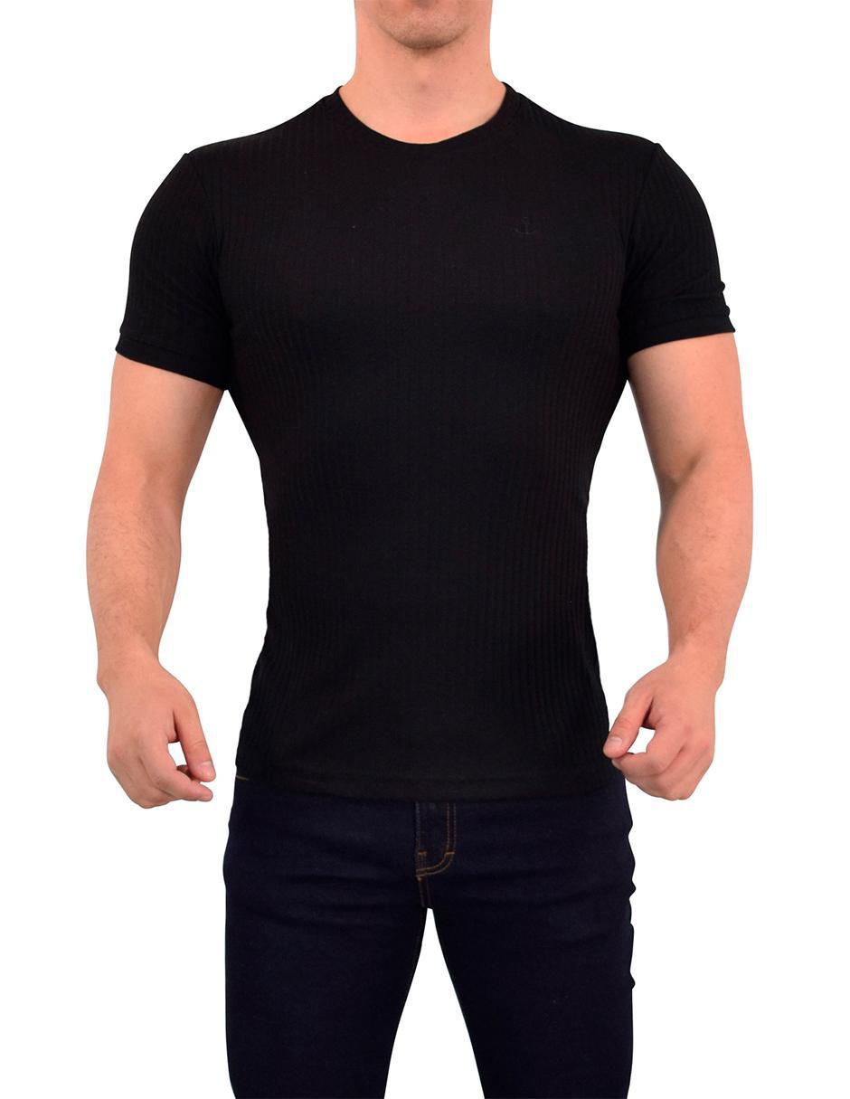 Playera ribbed cuello redondo para hombre Playera ribbed cuello redondo para hombre