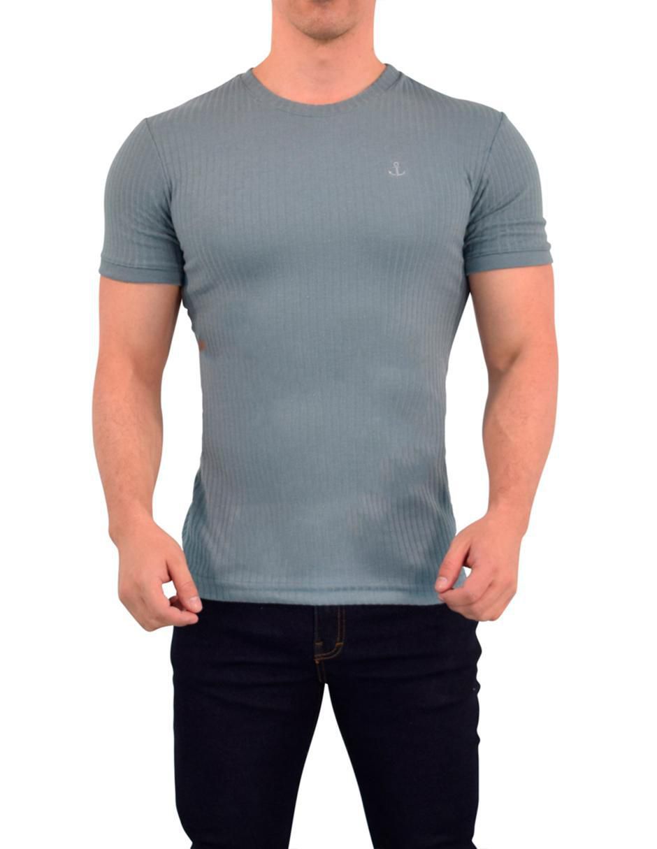 Playera ribbed cuello redondo para hombre Playera ribbed cuello redondo para hombre
