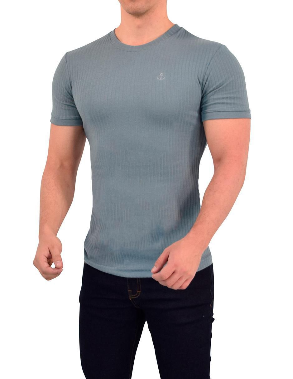 Playera ribbed cuello redondo para hombre 4