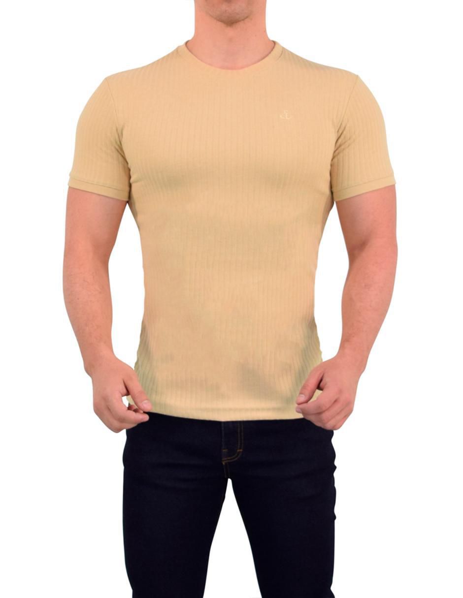 Playera ribbed cuello redondo para hombre Playera ribbed cuello redondo para hombre