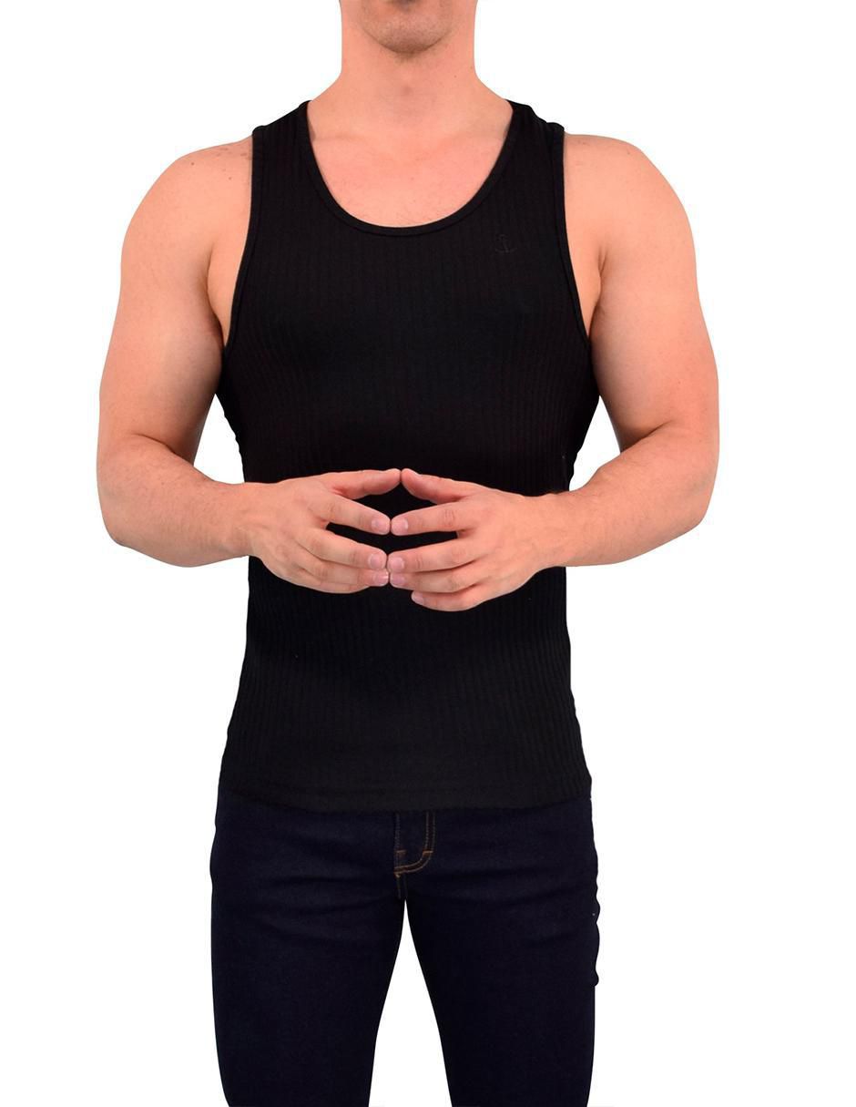 Playera ribbed cuello redondo para hombre 4