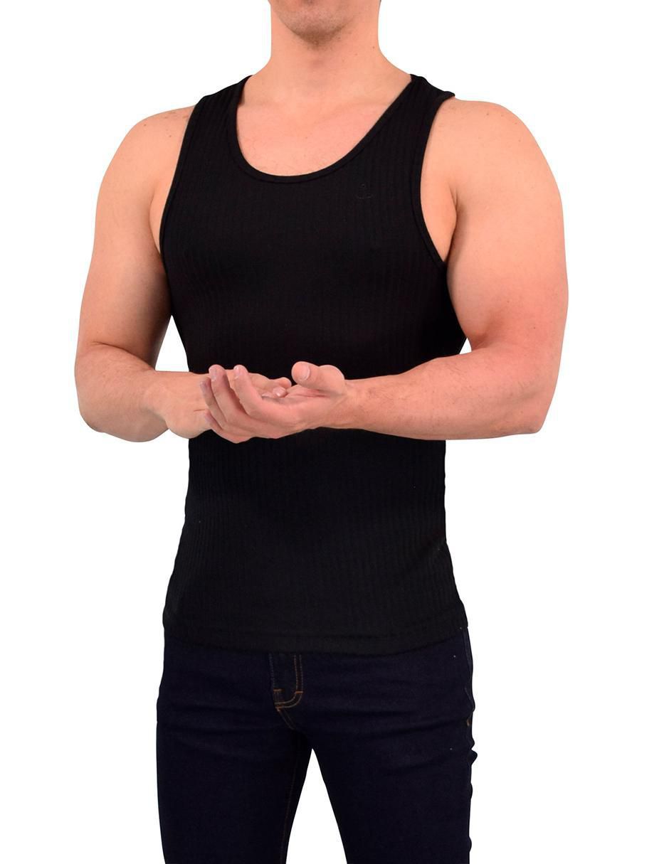 Playera ribbed cuello redondo para hombre 5