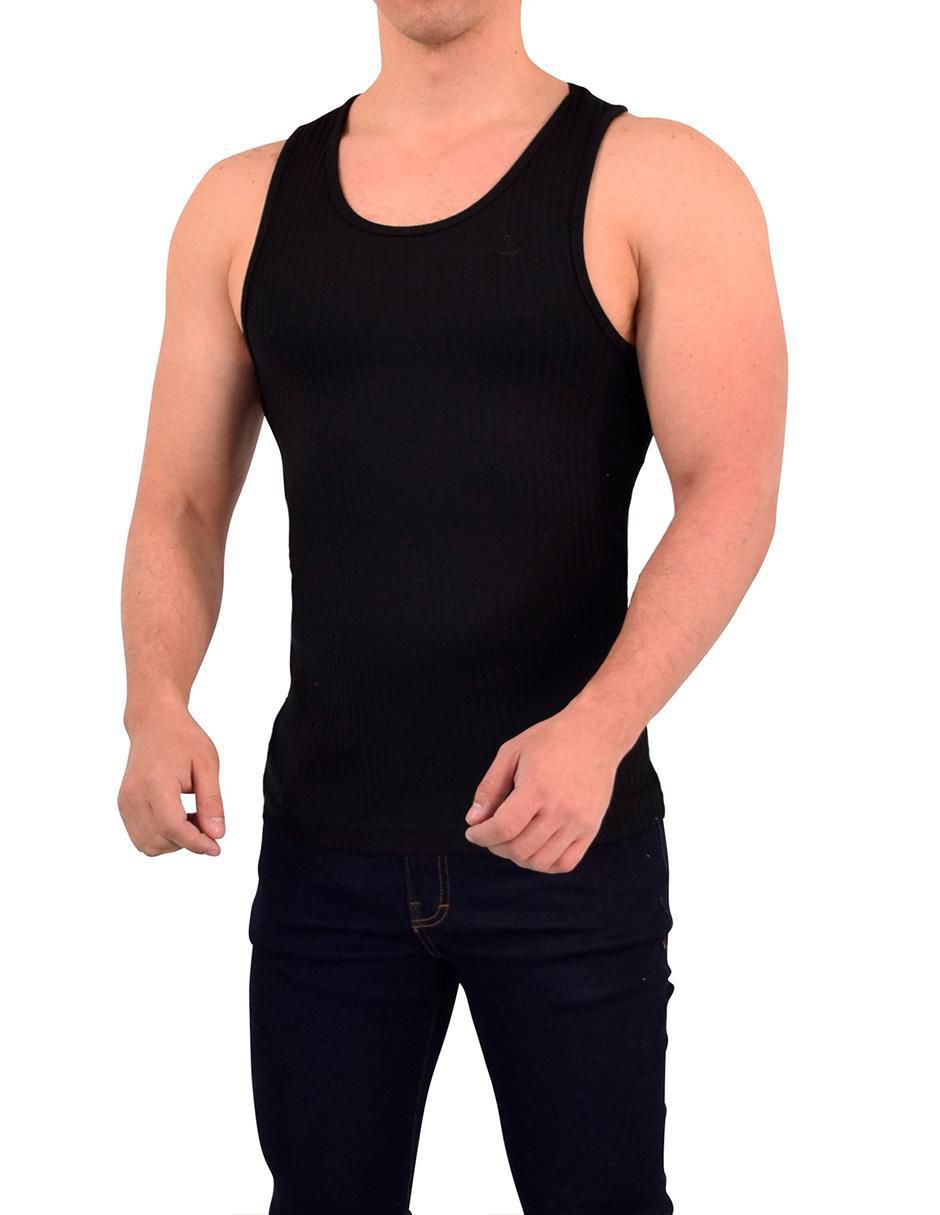 Playera ribbed cuello redondo para hombre 6