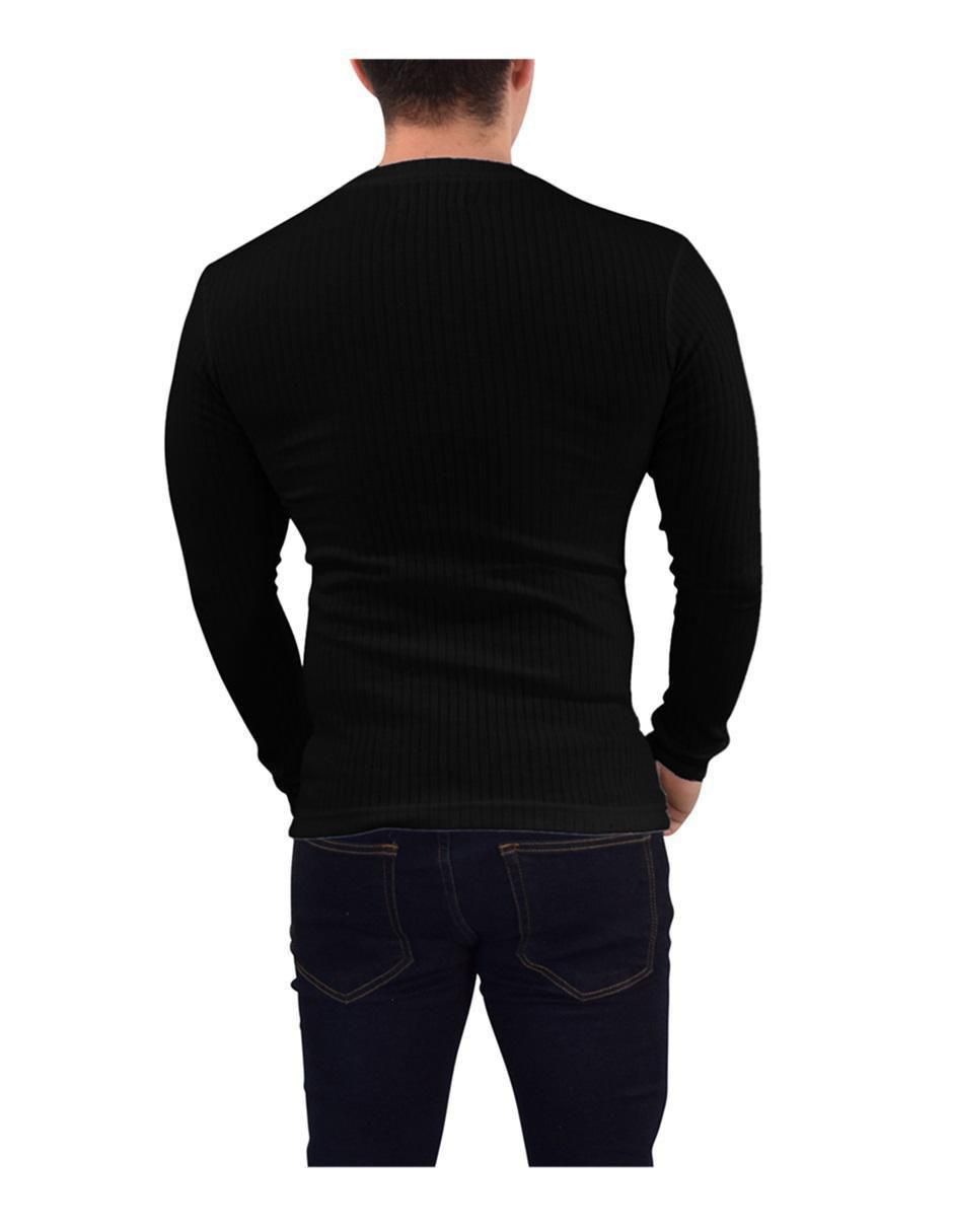 Playera ribbed cuello redondo para hombre 8