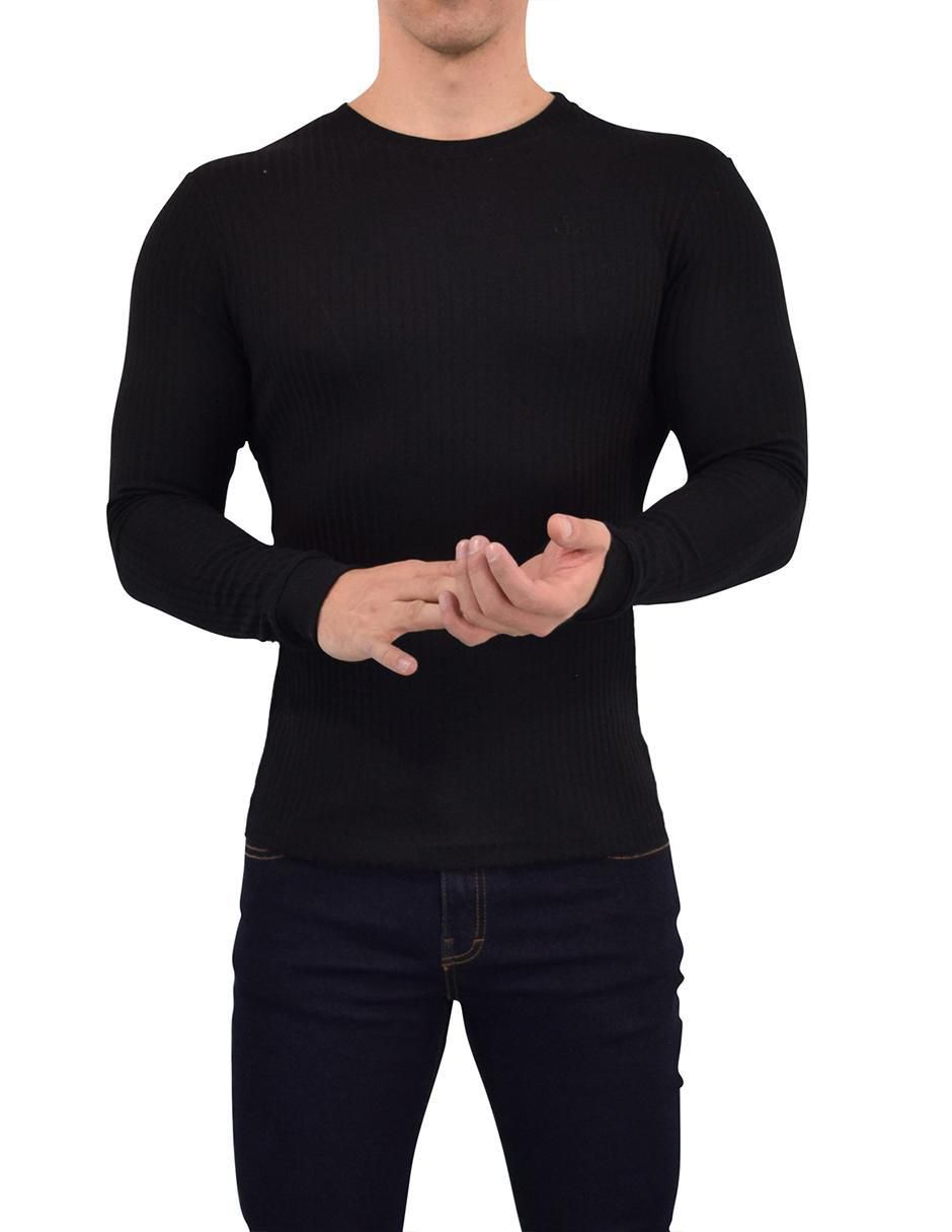 Playera ribbed cuello redondo para hombre 4