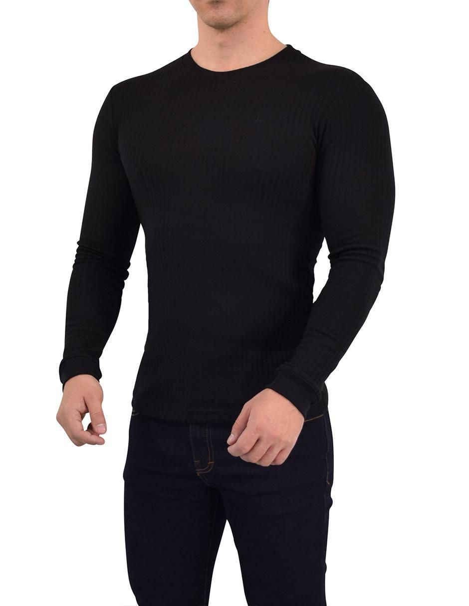 Playera ribbed cuello redondo para hombre 5