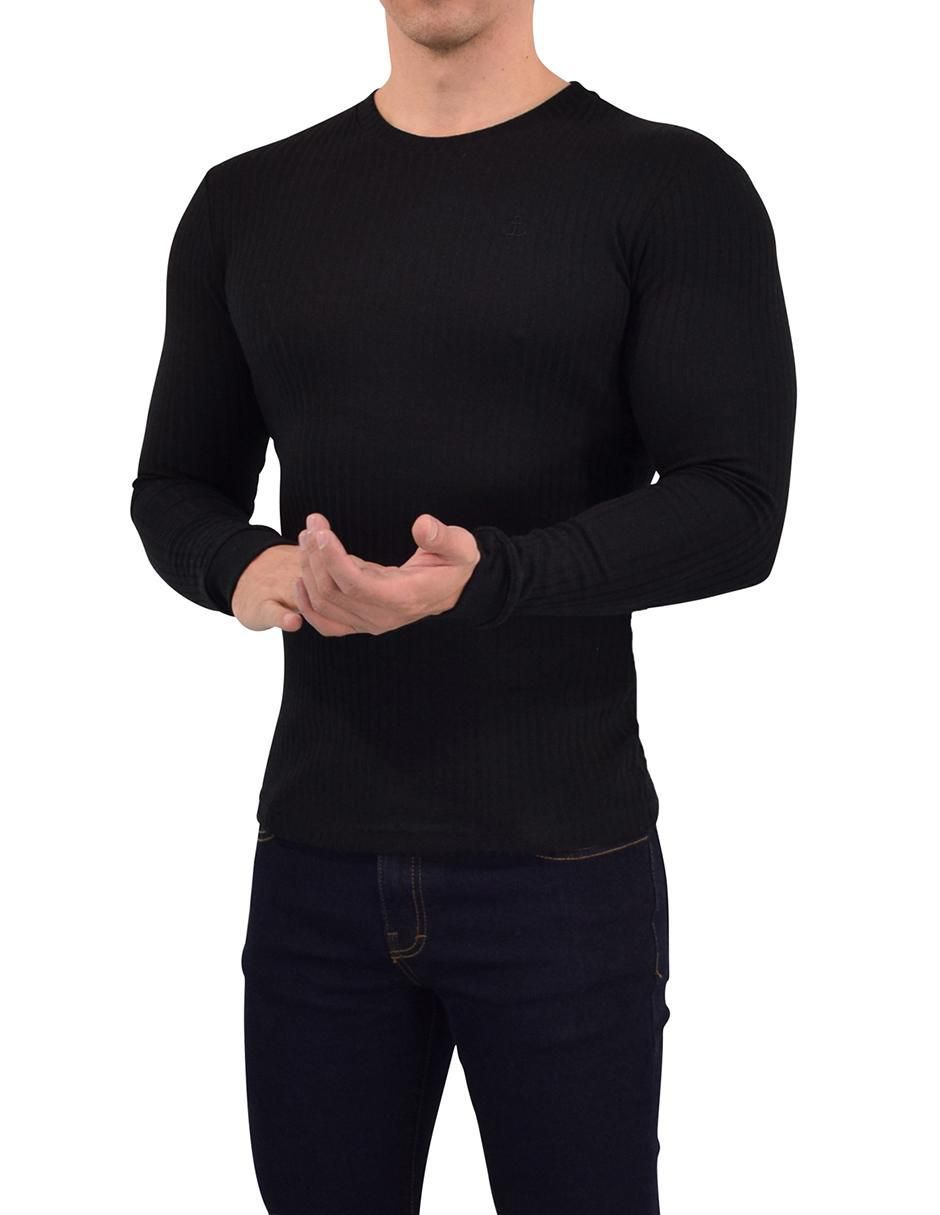 Playera ribbed cuello redondo para hombre 6