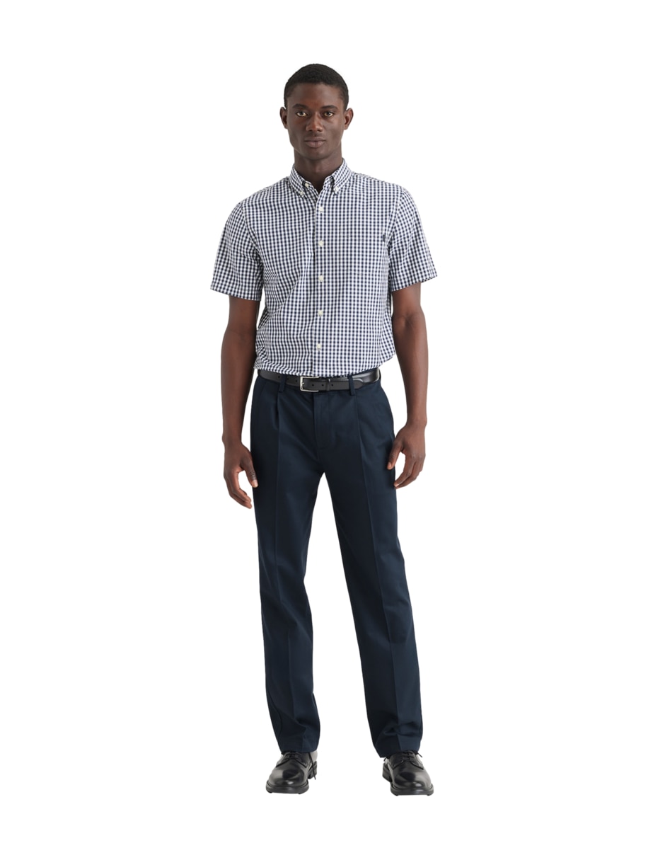 Pantalón casual regular recto de algodón para hombre 4
