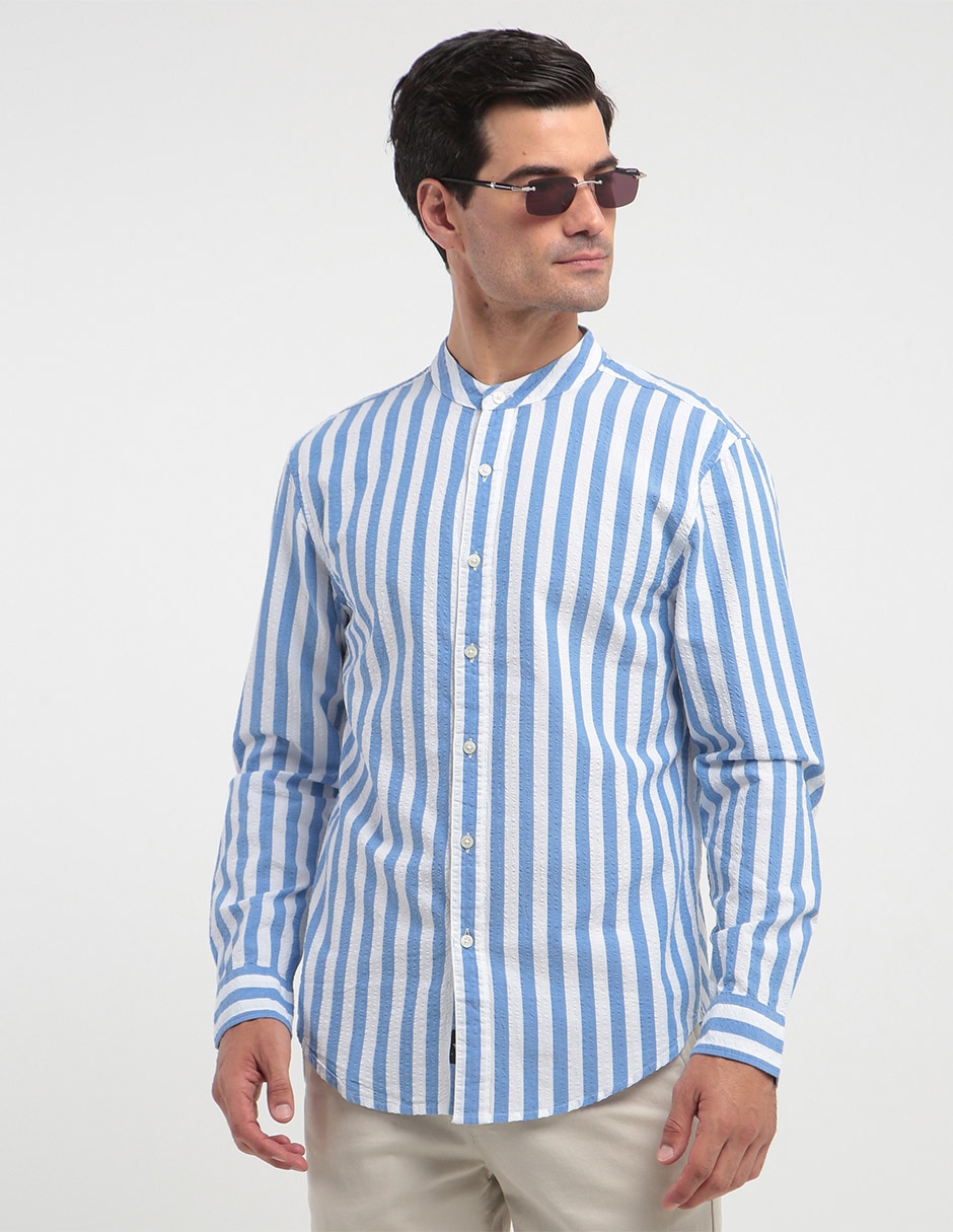 Camisa casual de algodón manga larga para hombre 1