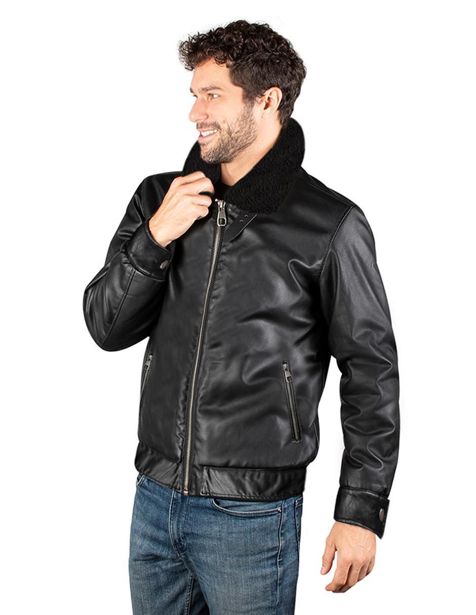 Chamarra casual cuello a contraste para hombre 3
