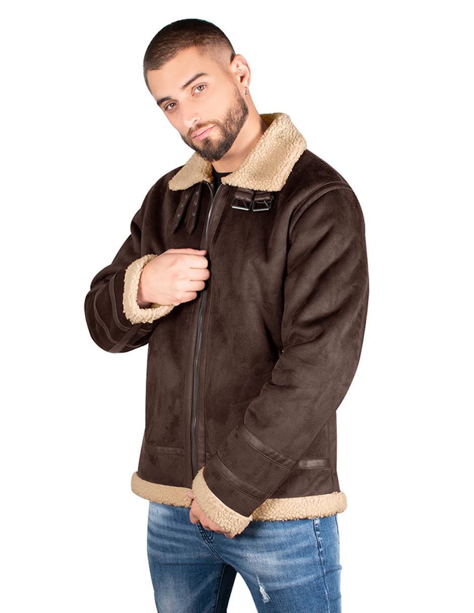 Chamarra casual cuello a contraste para hombre 3