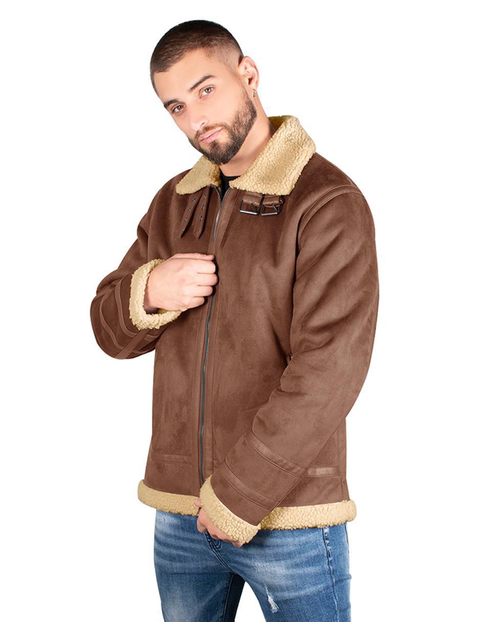 Chamarra casual cuello a contraste para hombre 3