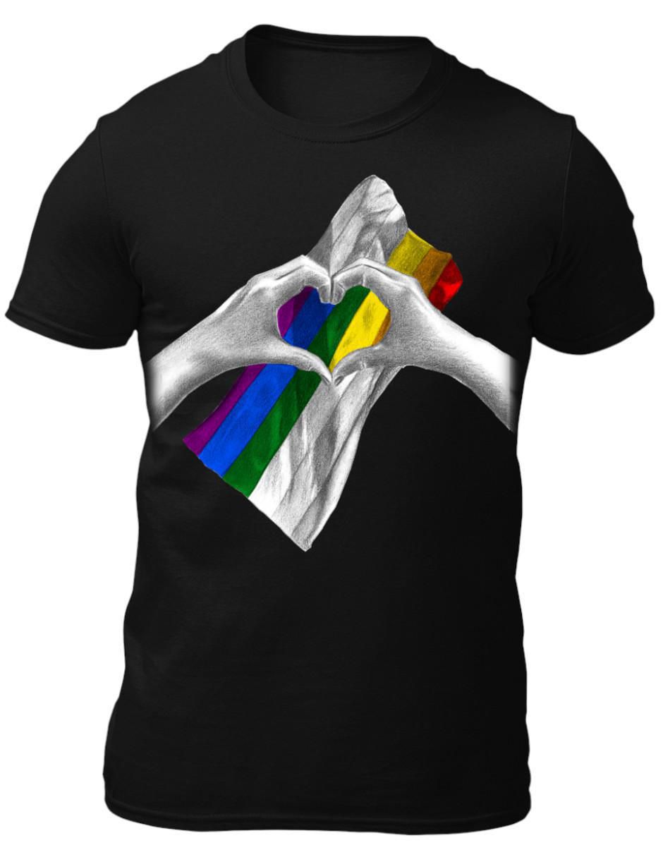 Playera Marëvnyk Pride orgullo LGBT bandera arcoíris cuello redondo para hombre