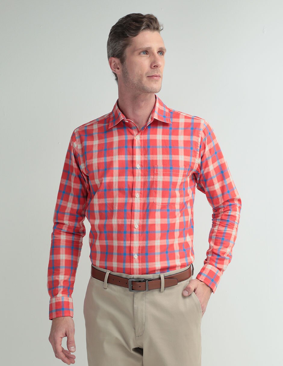 Camisa casual de algodón manga larga para hombre 1