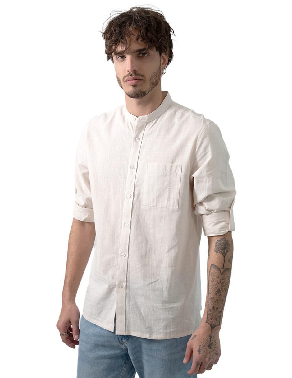 Sobrecamisa casual de algodón manga larga para hombre Sobrecamisa casual de algodón manga larga para hombre