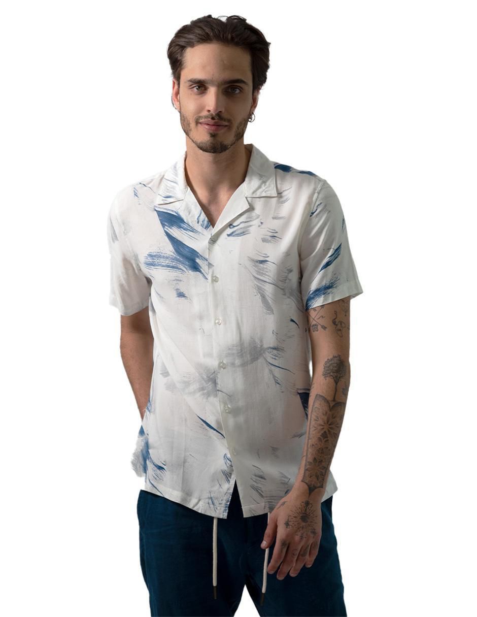 Camisa casual de algodón manga corta para hombre