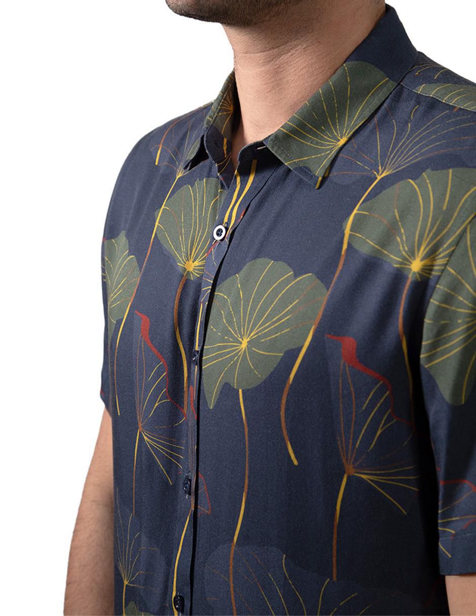 Camisa casual de algodón manga corta para hombre 4