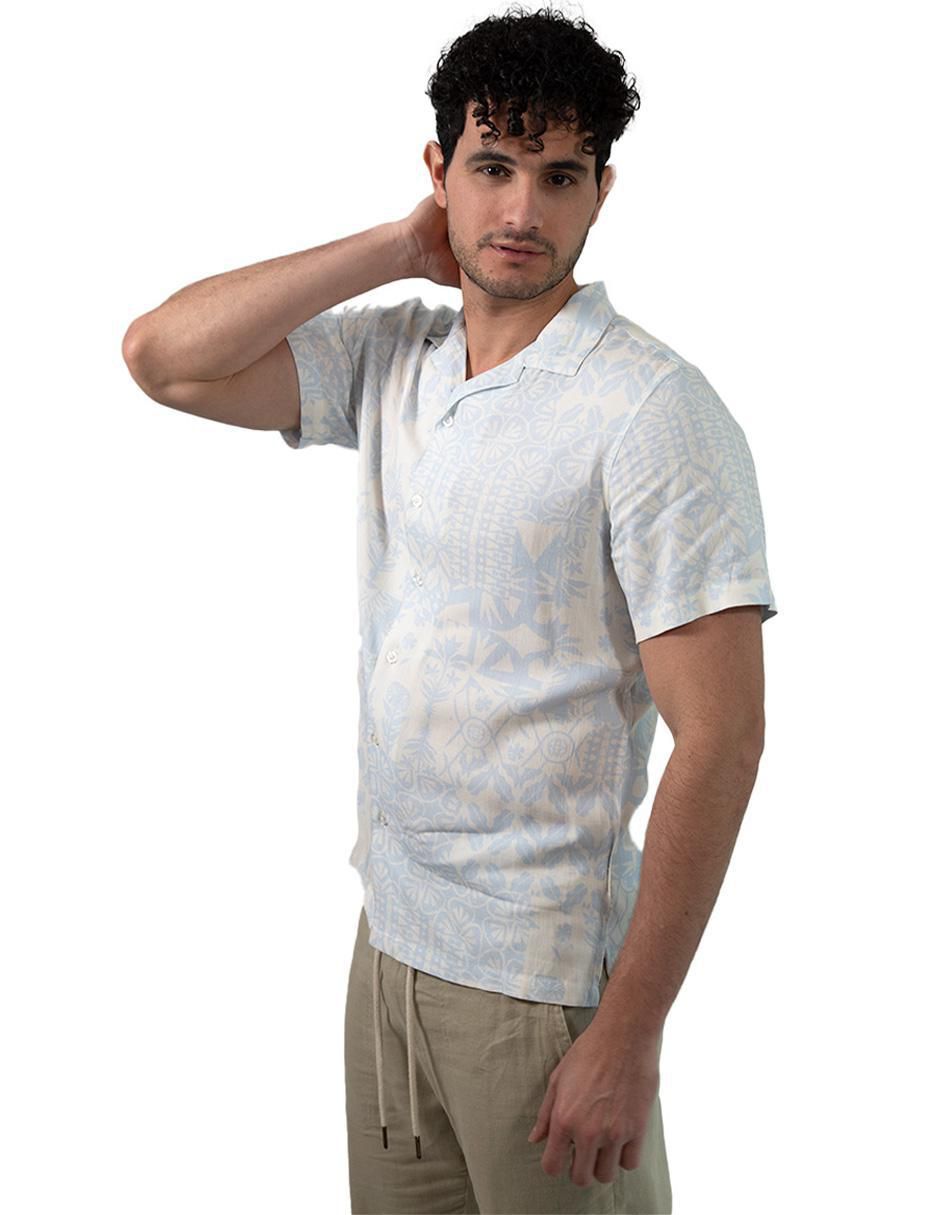 Camisa casual de algodón manga corta para hombre