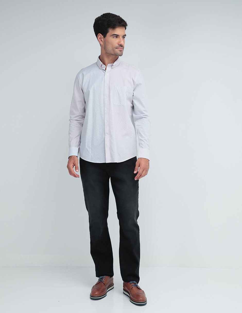Camisa casual de algodón manga larga para hombre 1