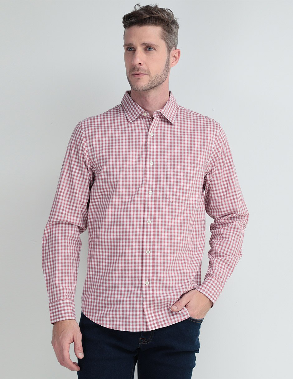 Camisa casual de algodón manga larga para hombre 1