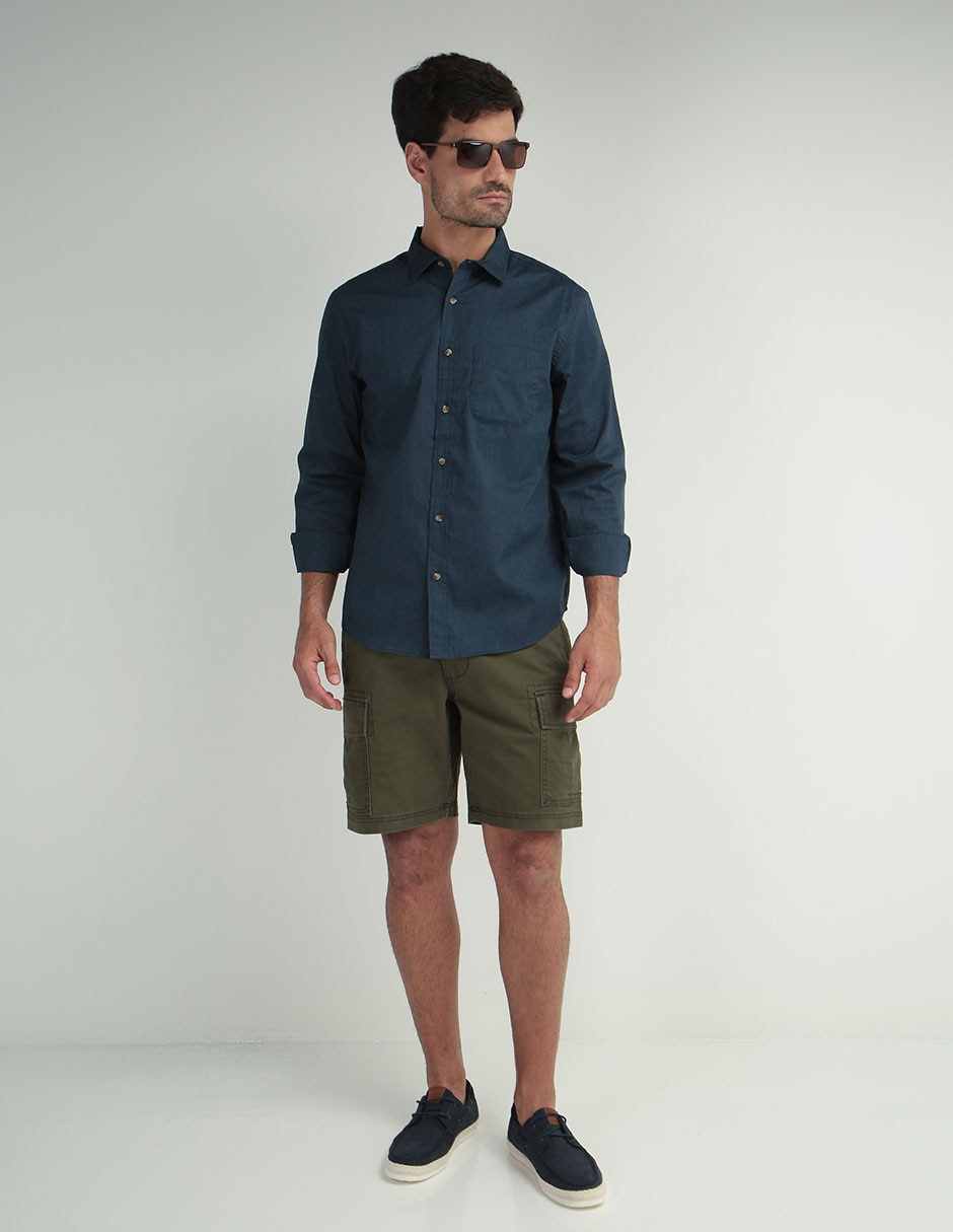 Camisa casual de algodón manga larga para hombre 3