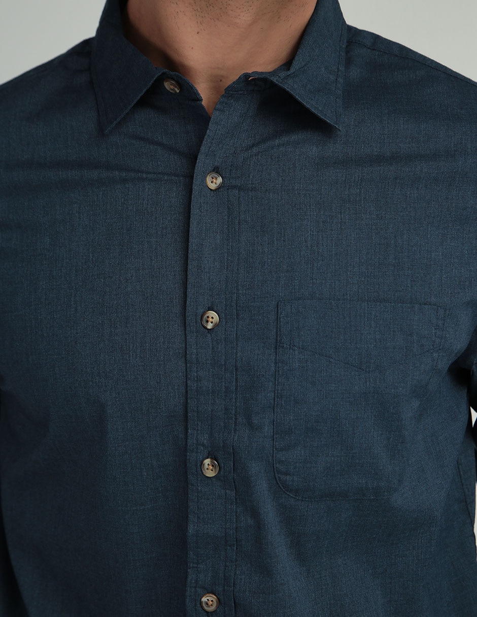 Camisa casual de algodón manga larga para hombre 4