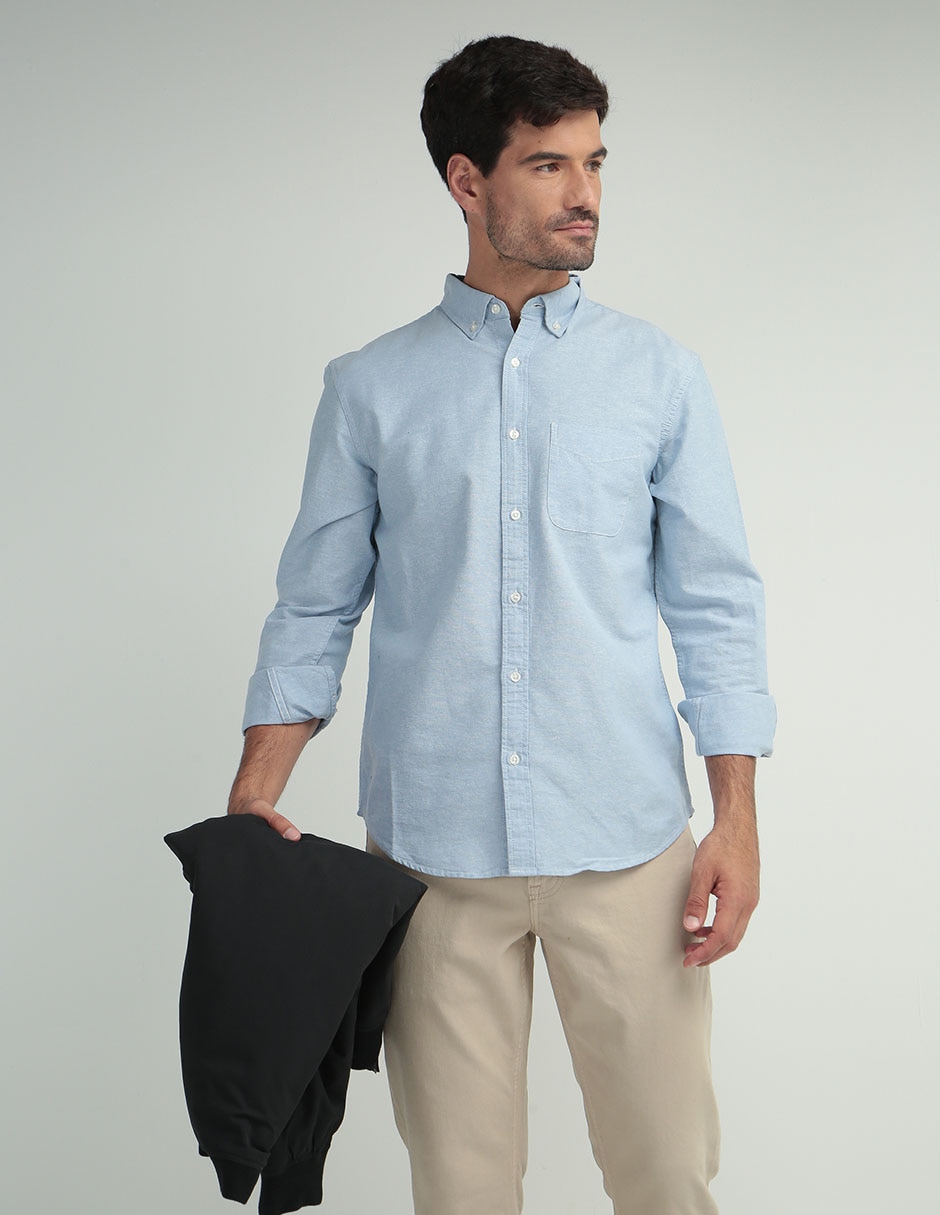 Camisa casual Old Navy de algodon manga larga para hombre