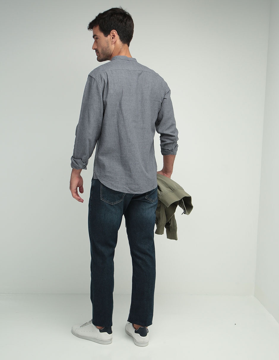Jeans straight lavado obscuro para hombre 2