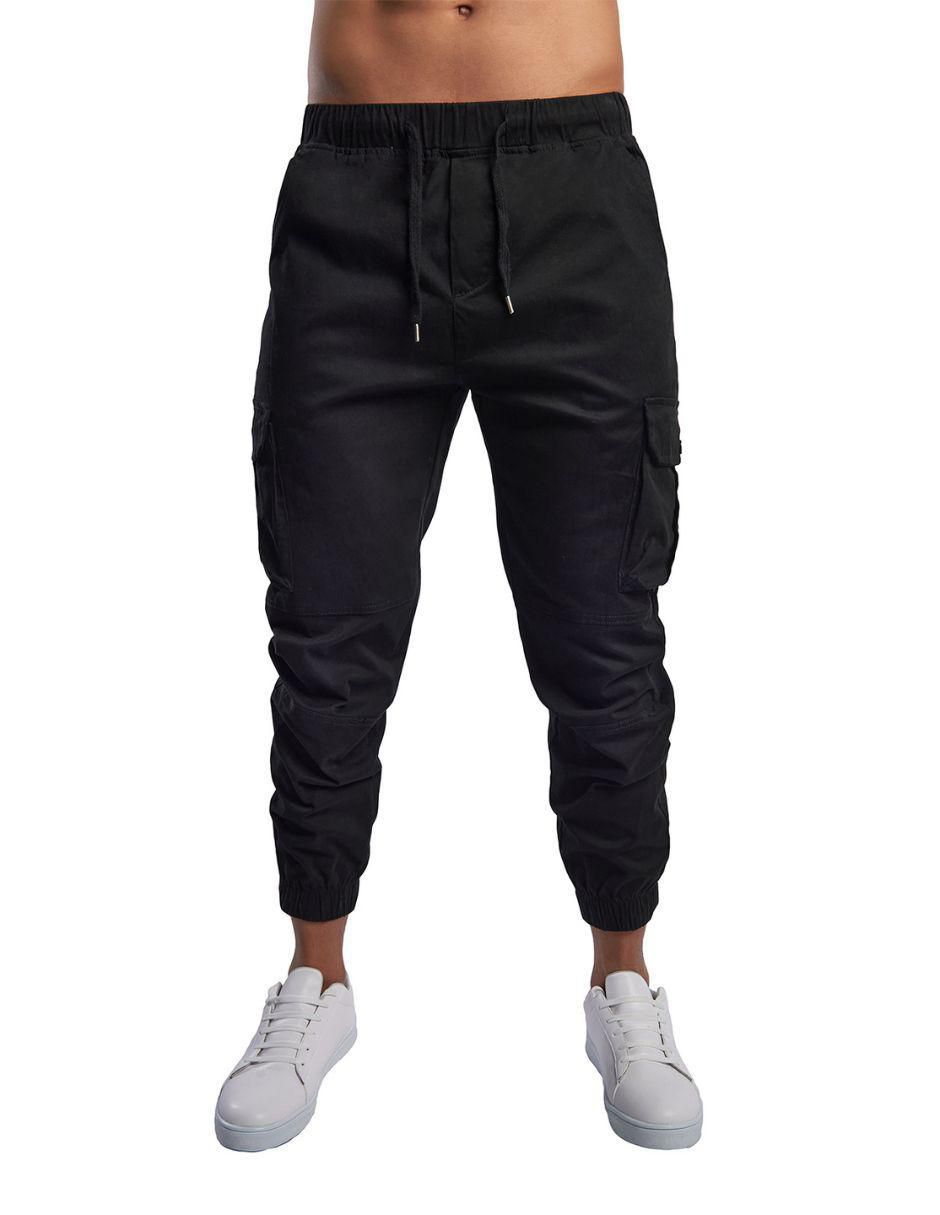 Pantalón jogger recto de gabardina para hombre 1