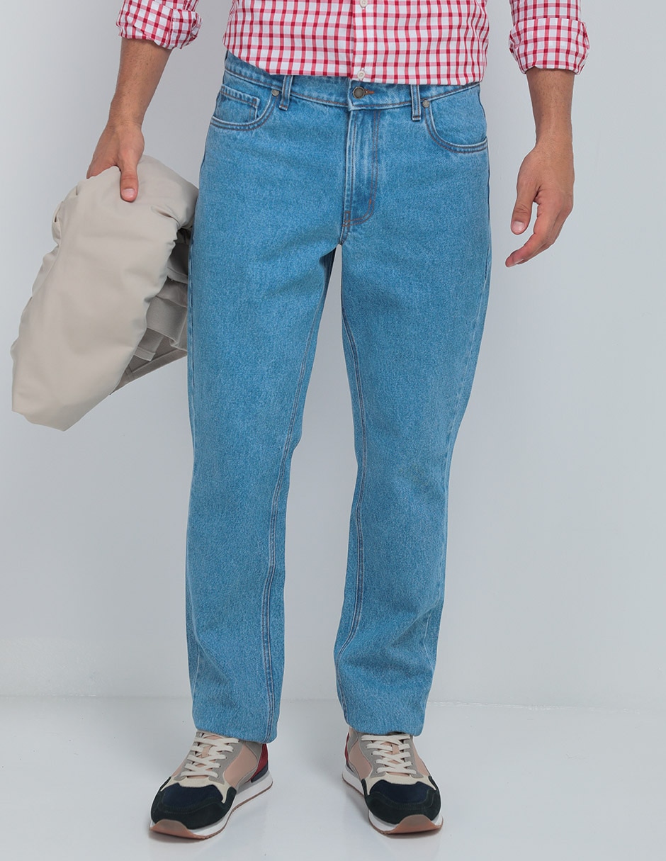 Jeans slim lavado claro para hombre