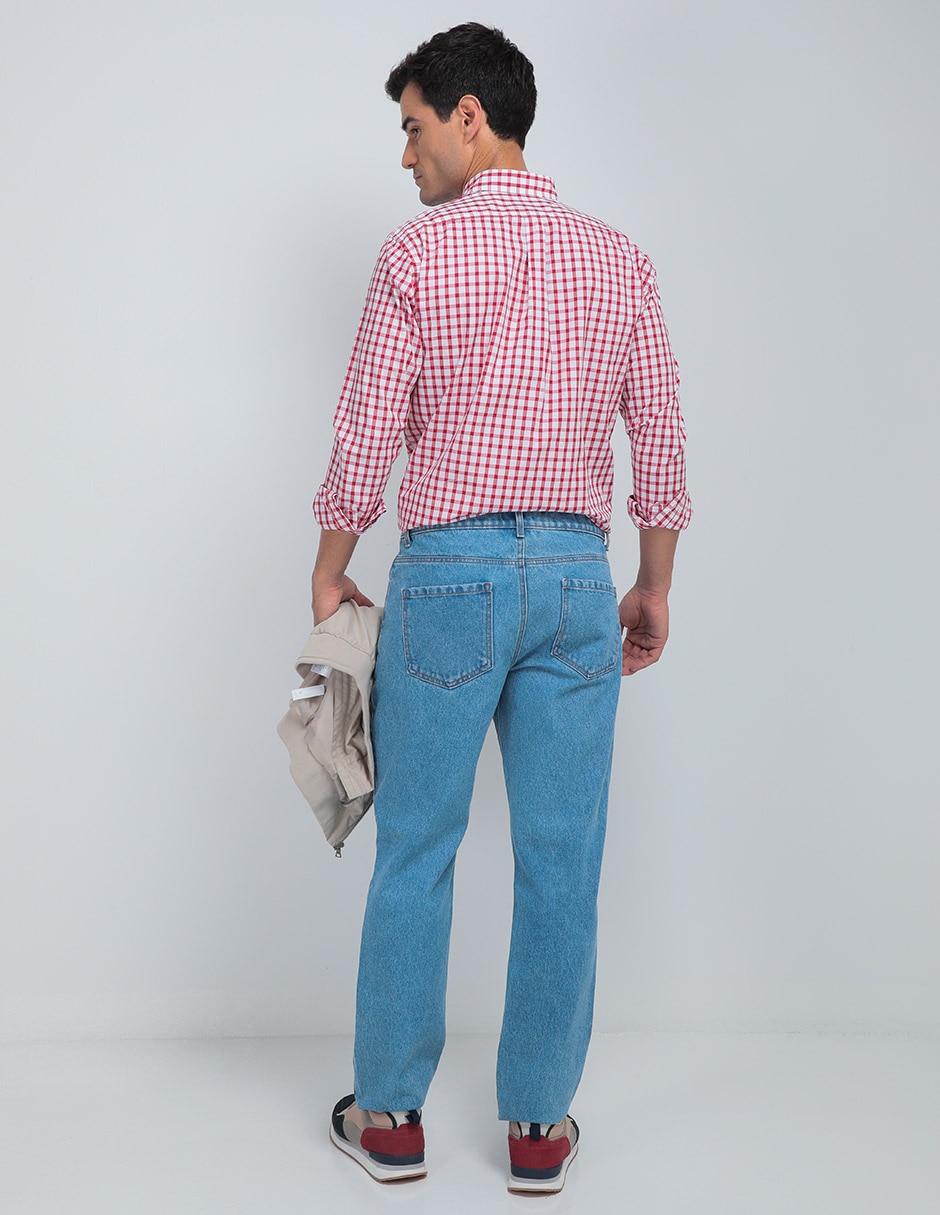 Jeans slim lavado claro para hombre 2