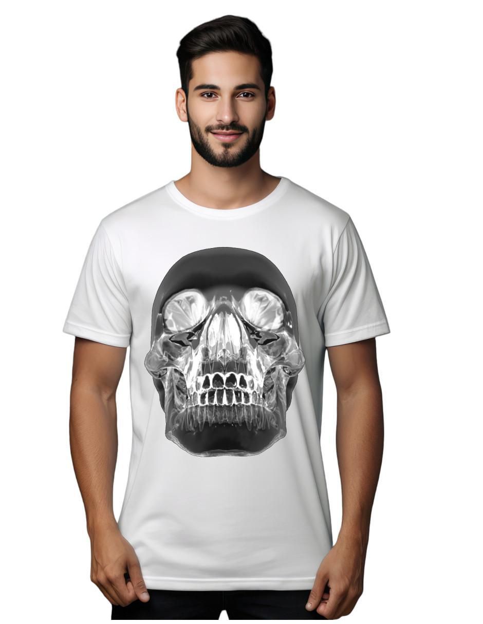 Playera Alta Gama Calavera de Cristal cuello redondo para hombre