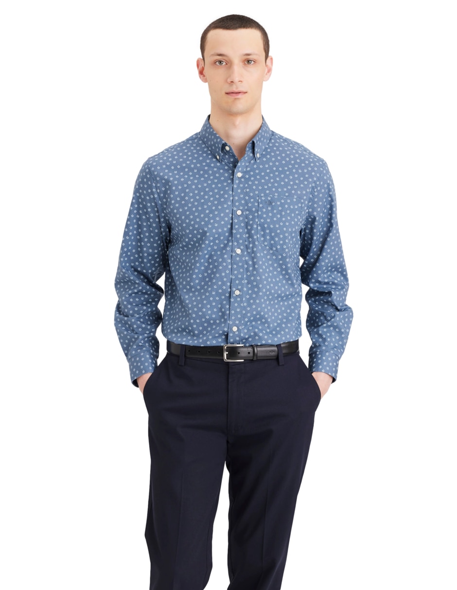 Camisa casual de algodón manga larga para hombre 1