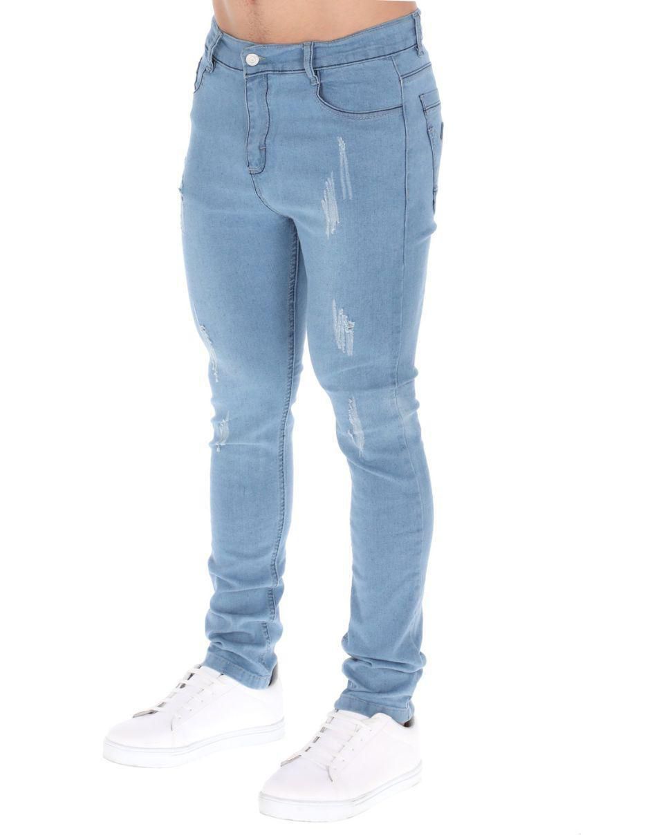 Jeans skinny lavado claro para hombre