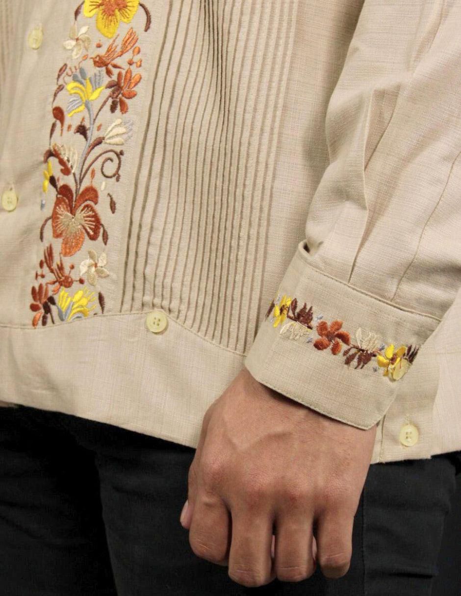 "guayabera" "manga" larga teya artesanal "para" hombre