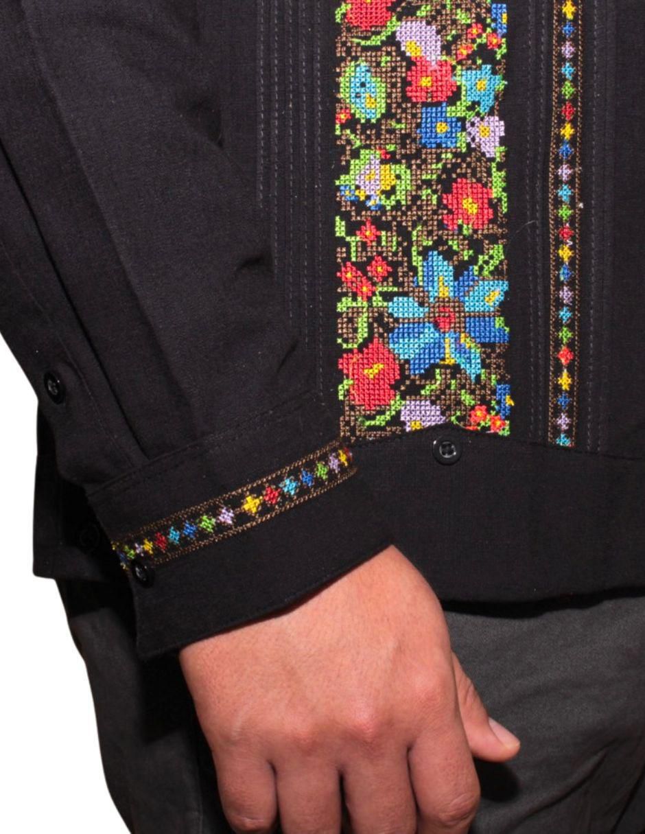 Guayabera manga larga para hombre 4